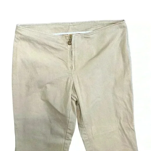 Tory Burch Khaki Exposed Zipper Capri Pants Size 4 - Picture 2 of 5